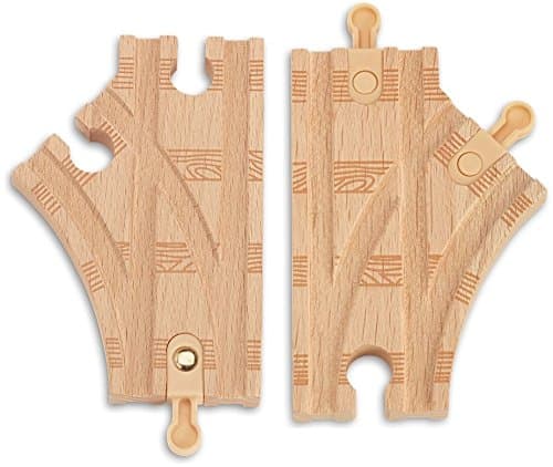 Thomas and Friends Wooden Railway - TWO Curved Switch Track 3.5" Female/Male