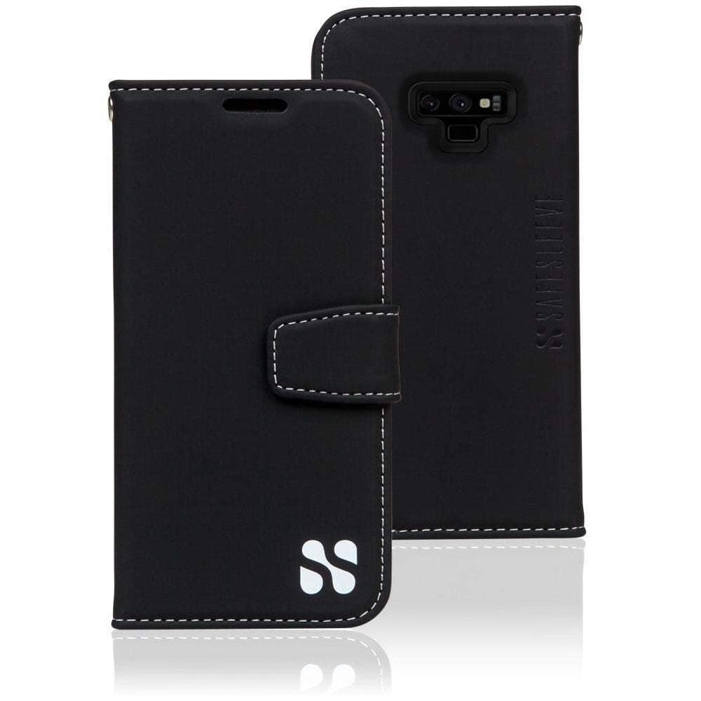 SafeSleeve Samsung Galaxy Note 9 Cell Phone Radiation Blocker and RFID Wallet Case by (Black)