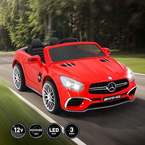 Vosson Kids 12 V Ride On Car w/ Remote Control, 3 Speeds, LED Lights and Music Player