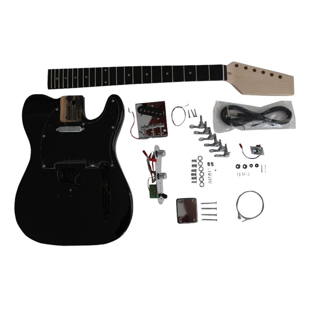 Coban GuitarsGuitar DIY Electric Kit in Pre Paint Gloss Black TL6603 Right Handed No Soldering Required Kit.
