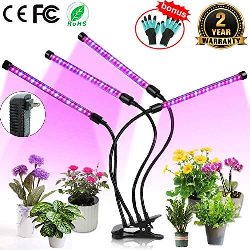 Upgraded Grow Light, 4 Heads 72pcs LEDs Plant Light for Indoor Plants, Auto ON/Off Full Spectrum Plant Grow Light, 3/6/12H Timer 5 Dimmable Levels Growing Lamp for Garden Seedling Herbs Succulents