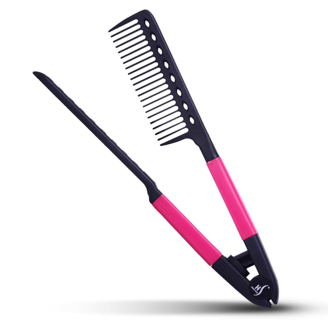 Herstyler Hair Straightening Comb - Straightener Comb for Flat Iron - Makes Styling Easy - Get Straight Hair in Minutes (Pink)