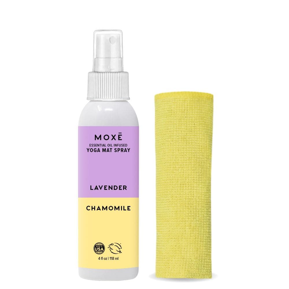 Yoga Mat Cleaner Lavender & Chamomile Essential Oils, 4 ounces, Safe for All Mats & Exercise Equipment, Odor & Sweat Protection, Made in USA