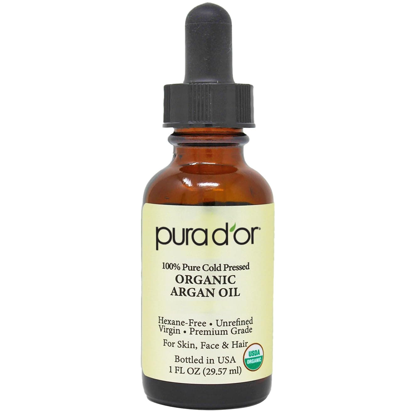 MOUNTAIN TOP Argan Oil USDA Organic 100% Pure Cold Pressed Unrefined - Premium Grade Pure Moisturizer for Dry & Damaged Skin, Hair, Face, Body, Scalp & Nails