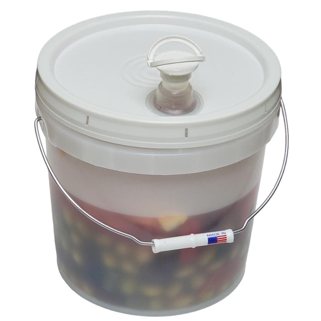 2 Gallon Bucket Pail with Lid & Handle Pour Spout Leak Proof BPA Free Food Safe HDPE Storage Container AirTight Premium Quality Buckets All Purposes Dry & Liquid Contents FDA Compliance (Translucent)