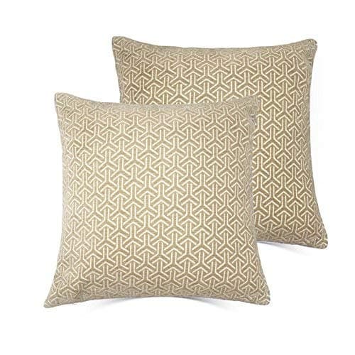 MRNIU Set of 2 Decorative Throw Pillow Covers 18 x 18 inch Coastal Cushions Cotton Home Soft Pillow Case Covers with Invisible Zipper Decorative Pillow Case No Pillow Insert Furniture Cushions