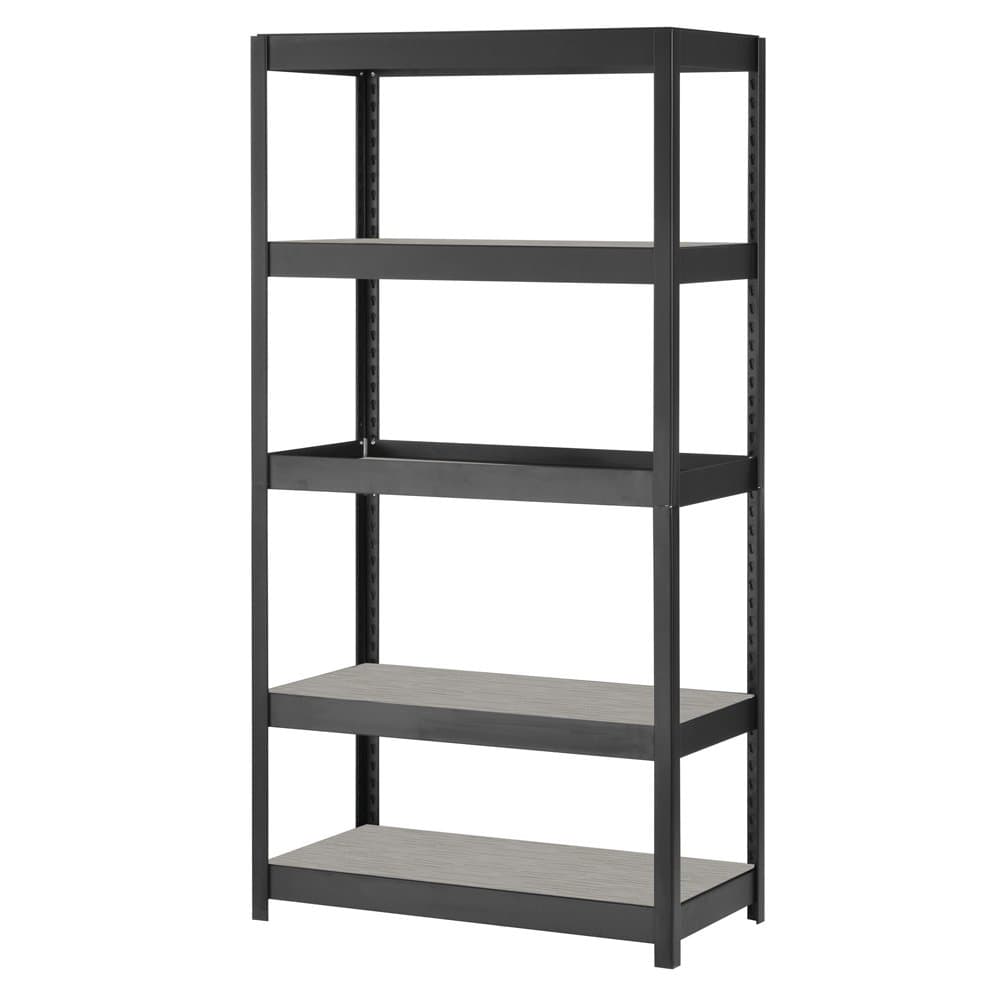 Edsal MR3618BWG Boltless Storage Rack with 5 Shelves, 5000 lb Capacity, 36" Width x 72" Height x 18" Depth, Black