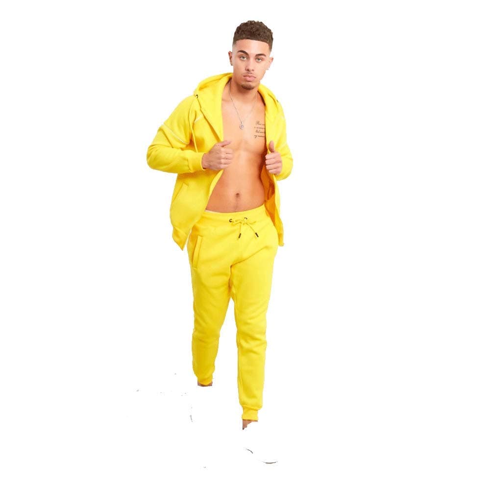 AARHON® Mens Diamond (TS2357) Greek Style Designer Tracksuits Boys Stylish Slim Fit Tracksuit (L, TS2357-Yellow)