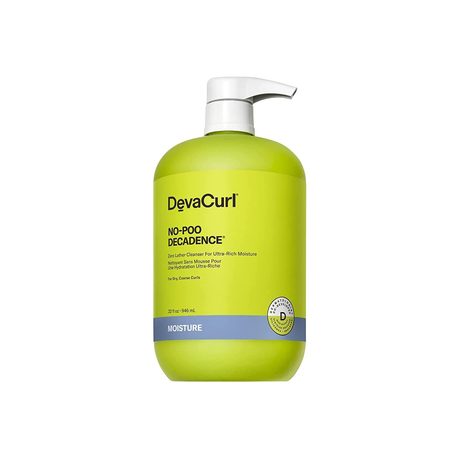 DevaCurl No-Poo Decadence Non-Lathering Cleanser for Ultra-Rich Moisture | Nourished | Bouncy | Shiny | All Curl Types