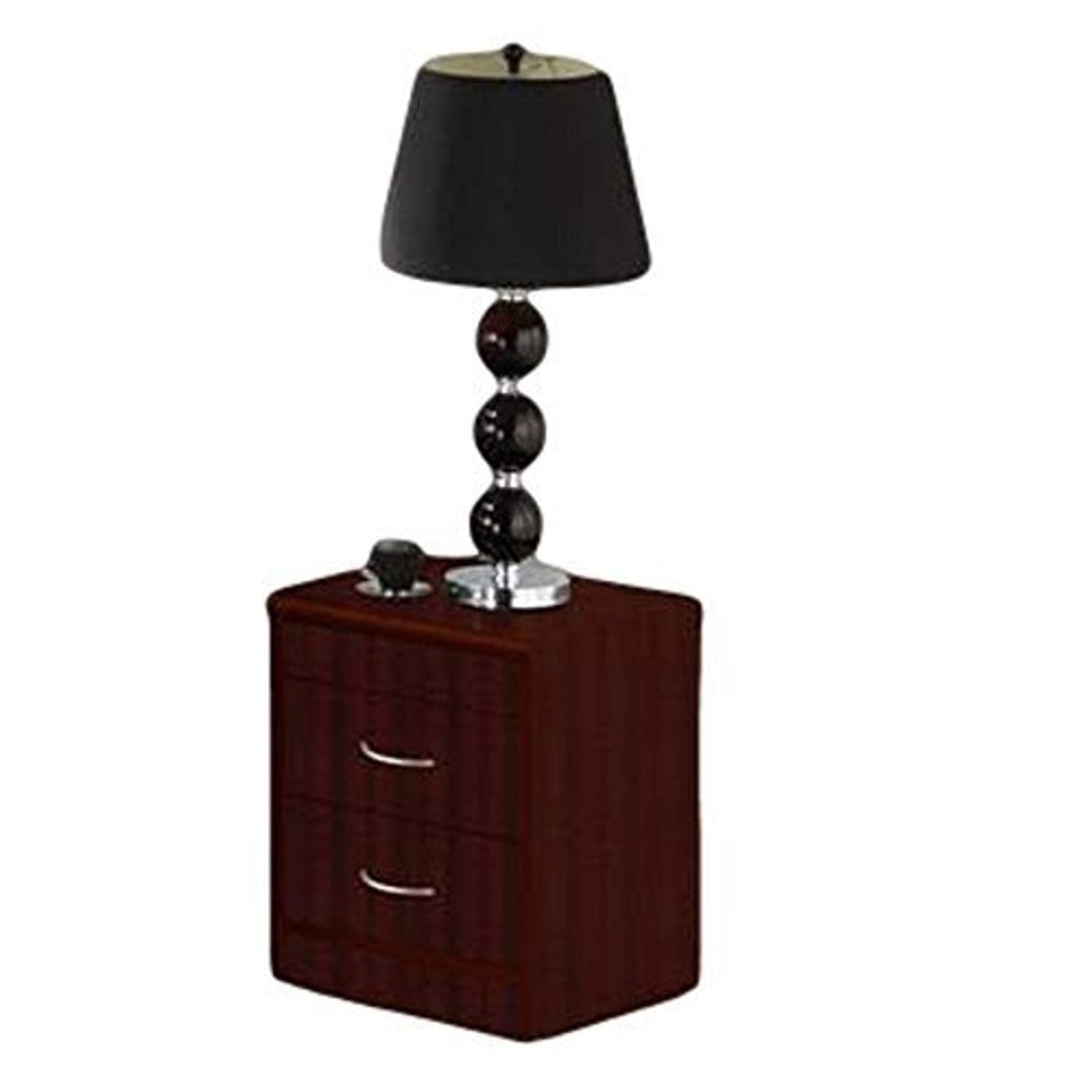 Hodedah 2 Drawer Nightstand, Mahogany, 21.65 in x 48.03 in x 72.83 in