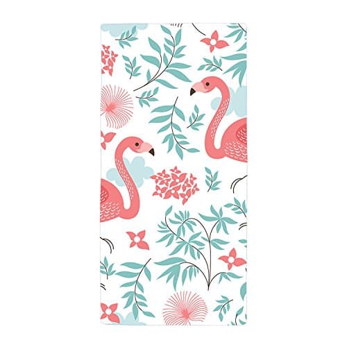 Vintage Flower And Flamingo Pattern Polyester Beach Towel 24" x 48"