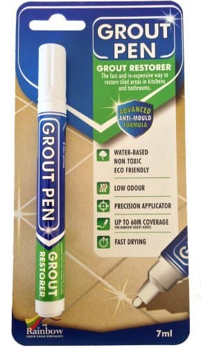 Grout Pen White - Ideal to Restore the Look of Tile Grout Lines by Rainbow Chalk Markers Ltd