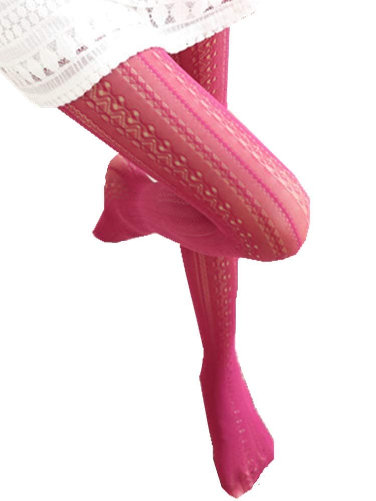 SurBepo Women Fishnet Hollow Out Knitted Patterned Thick Warm Stockings Tights Vertical Strips Pantyhose For Female