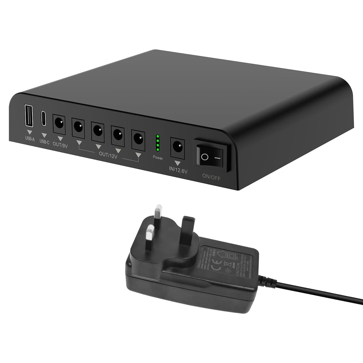 Mini UPS Uninterrupted Power Supply 27000mAh 97.2Wh Lithium ion Backup Battery Pack with DC 12V/9V and USB-A/USB-C 18W Output for Router, Modem, LED Light, CCTV Camera, Smartphone and more