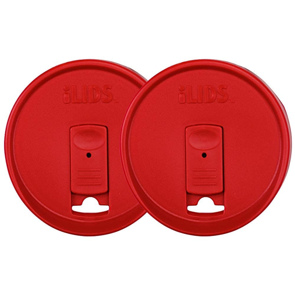 Mason Jar Drink Lid, Wide Mouth, Red, Pack of 2