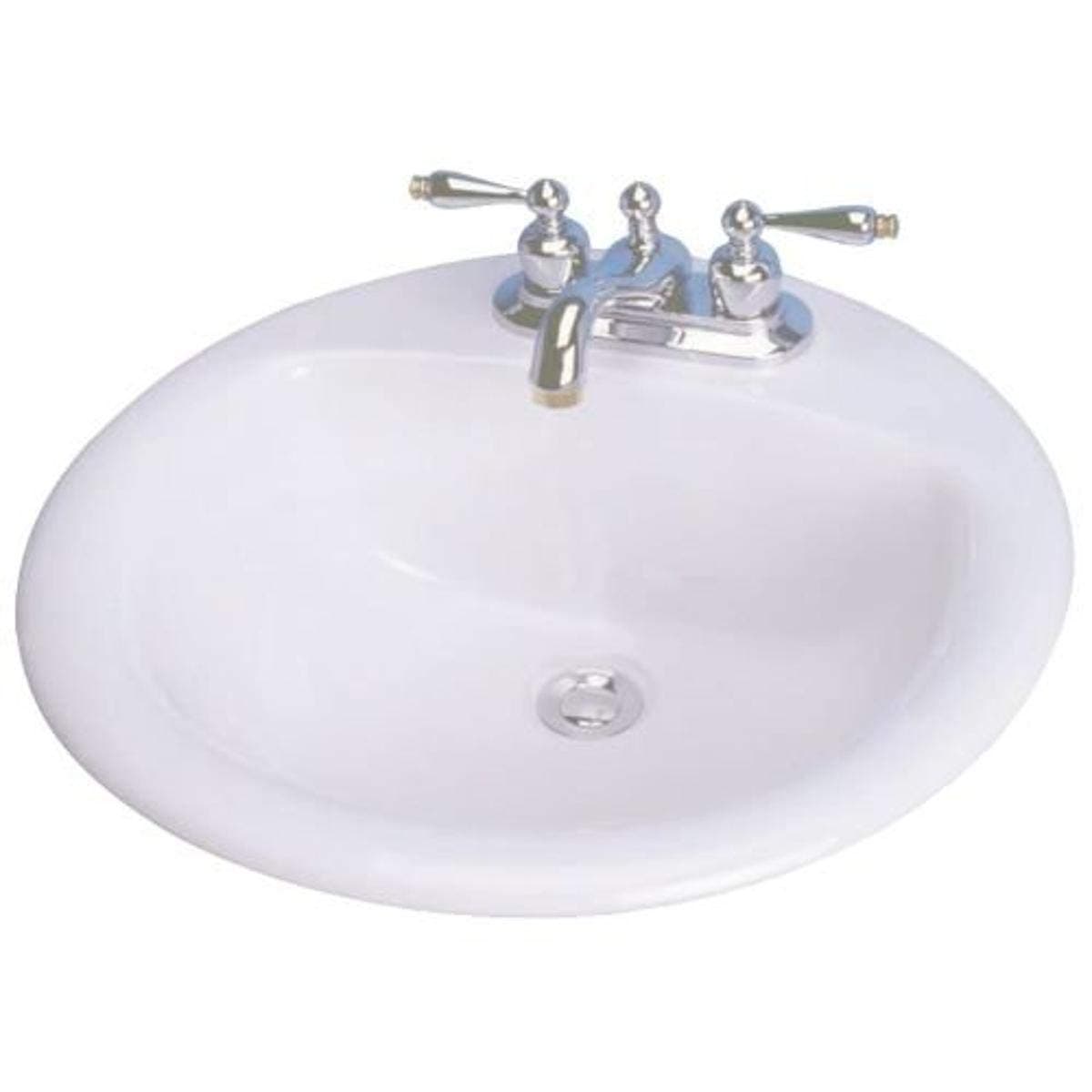Cascadian L1390WH4 19-Inch Round Lavatory Sink, White