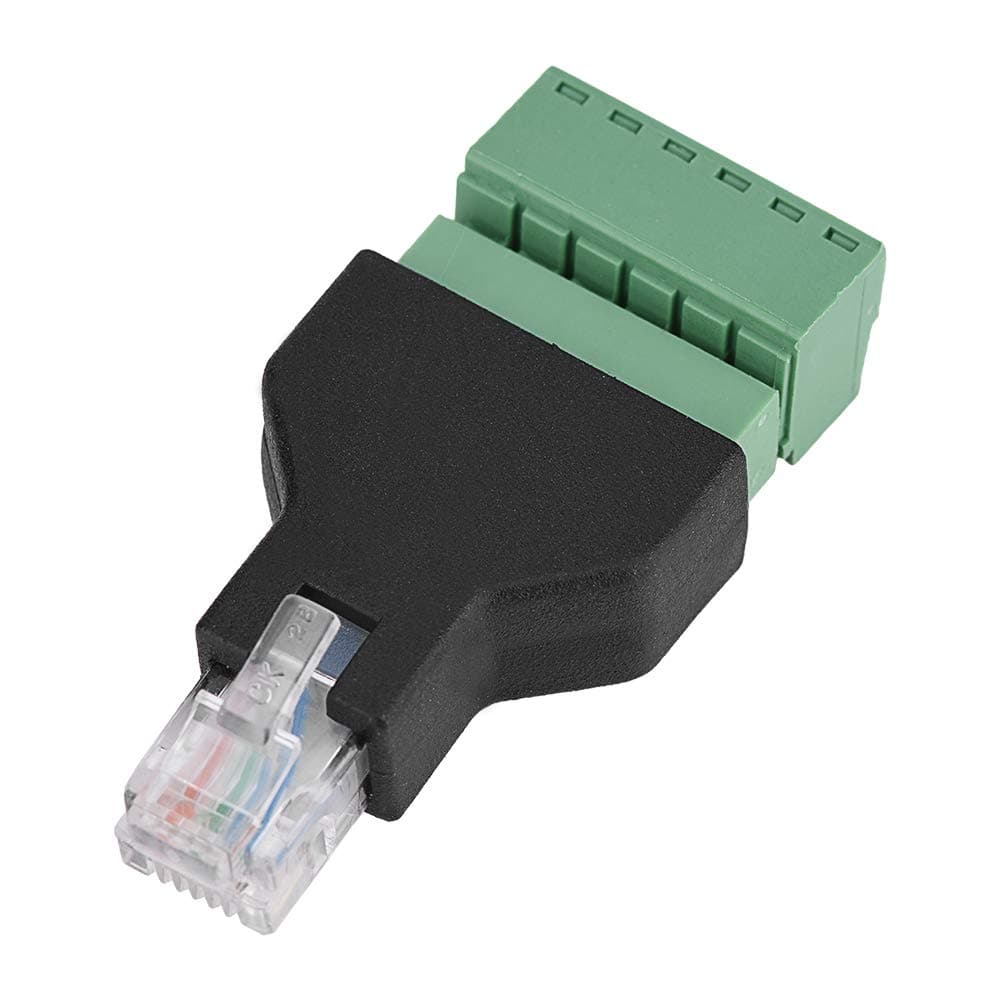 Tonysa RJ12 Male to Screw Terminal Adapter, Ethernet RJ12 6P6C Male to 6 Pin Screw Terminals Adapter Connector