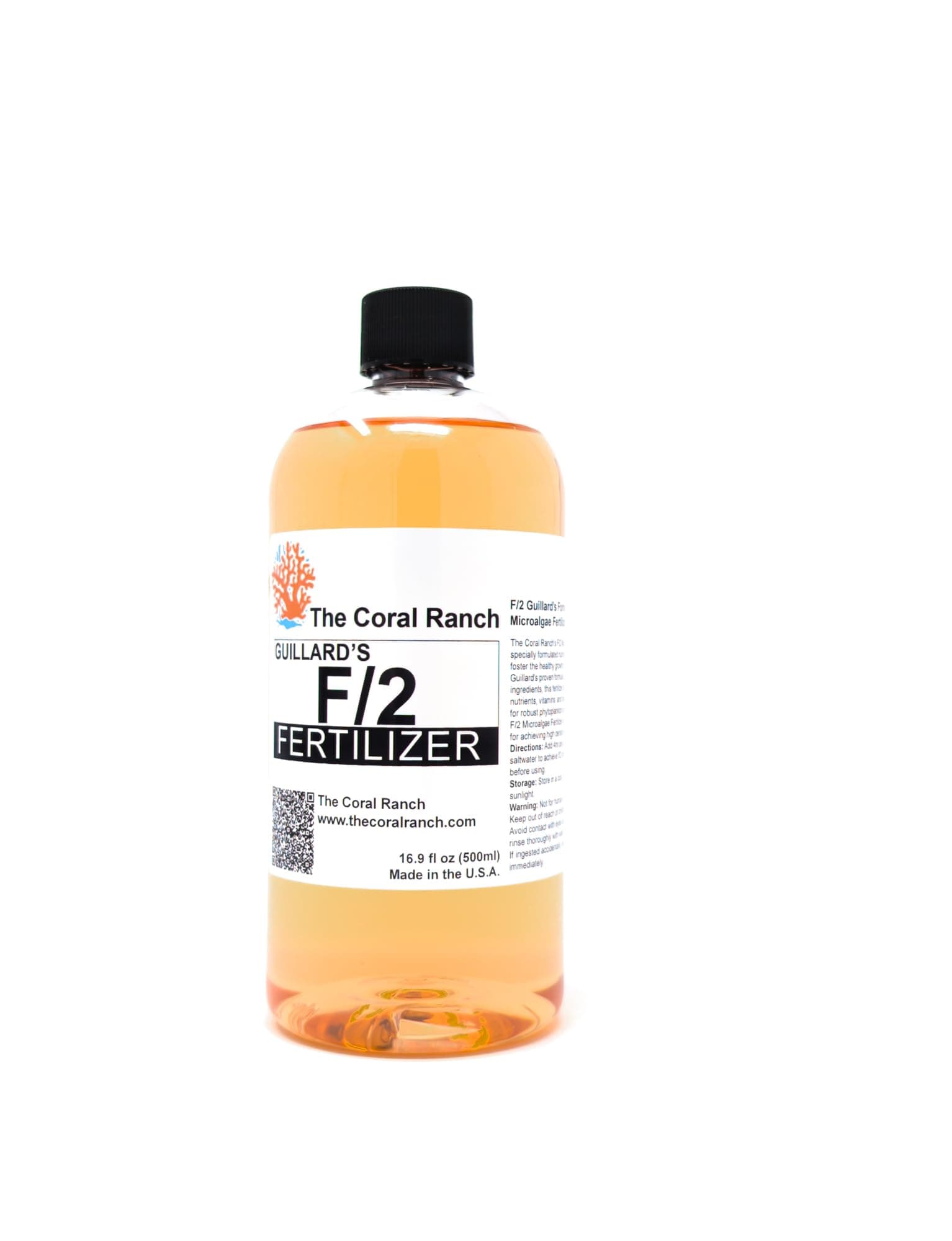 The Coral Ranch - Guillard's F/2 Formula Microalgae Fertilizer Concentrate (16.9 fl oz (500ml))