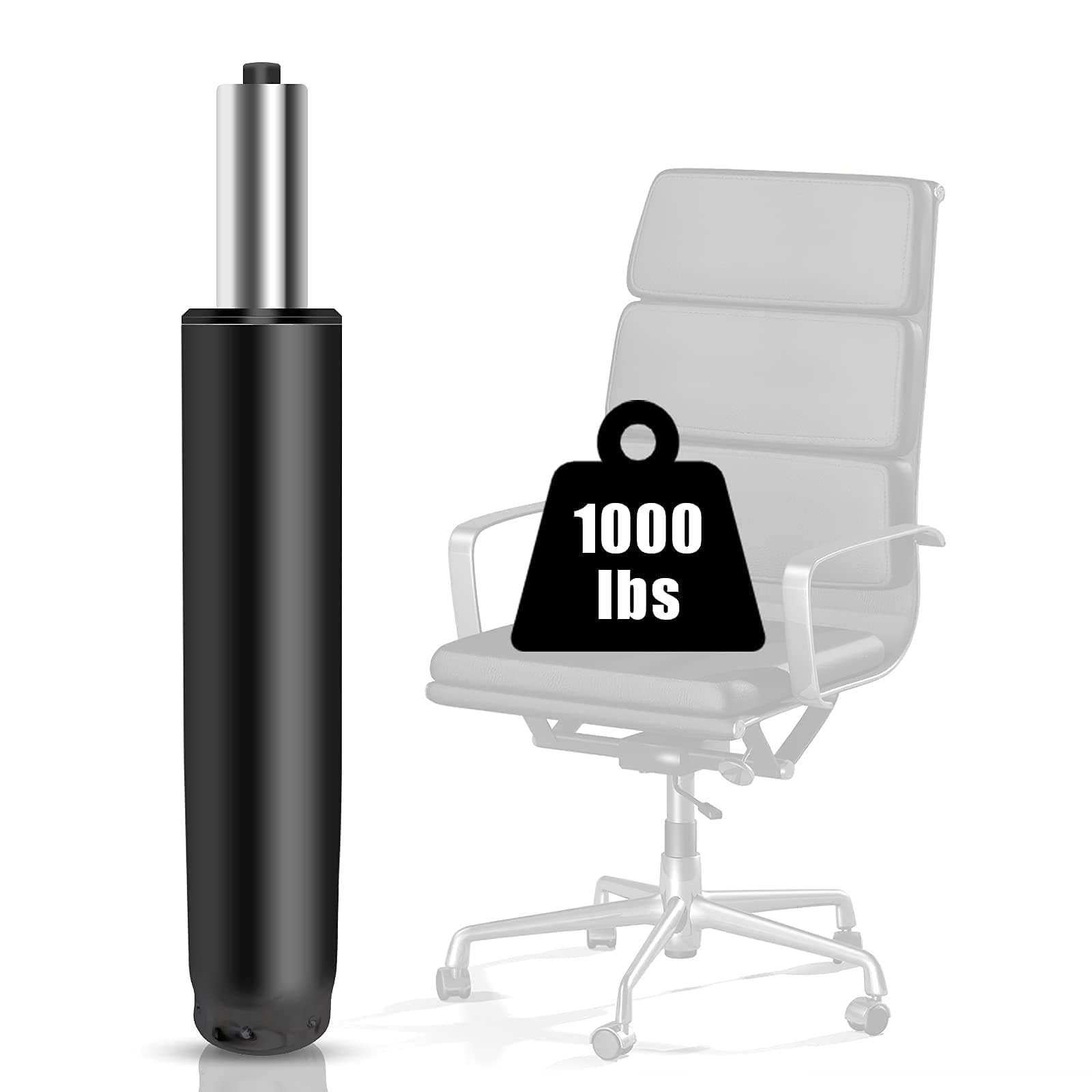 5.5 inch Office Chair Gas Lift Cylinder - Universal Size, Heavy Duty, Black, Alloy Steel, Swivel, Indoor, Office