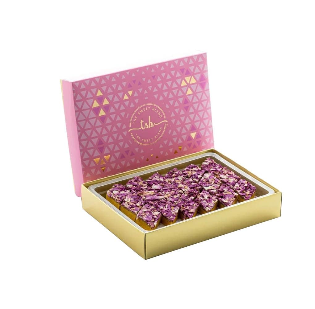 THE SWEET BLEND Rose Kaju Katli | Gulab Gulkand Flavored Indian Mithai | Cashew Sweet | Authentic Festive Gift Box | 500gm | Ideal for Diwali
