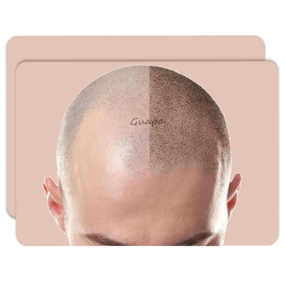 Male SMP Scalp Micropigmentation Practice Skin Silicone Pre-print Man Bald Micropigmentation Training Pad Hairline Tattoo Skin (3pcs Man Bald Practice Skin)