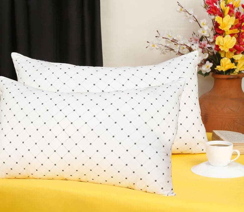 NKK PNP Fiber Lite Pillows, Medium Soft, Micro-Peach Fabric, Machine Washable, White, Set of 2, 27x17 cm