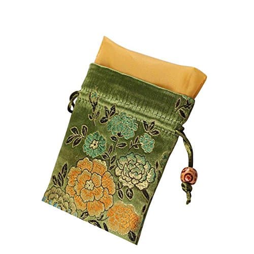12Pcs/Set Silk Brocade Jewelry Pouch Double Layer Drawstring Coin Purse Gift Bag (a)