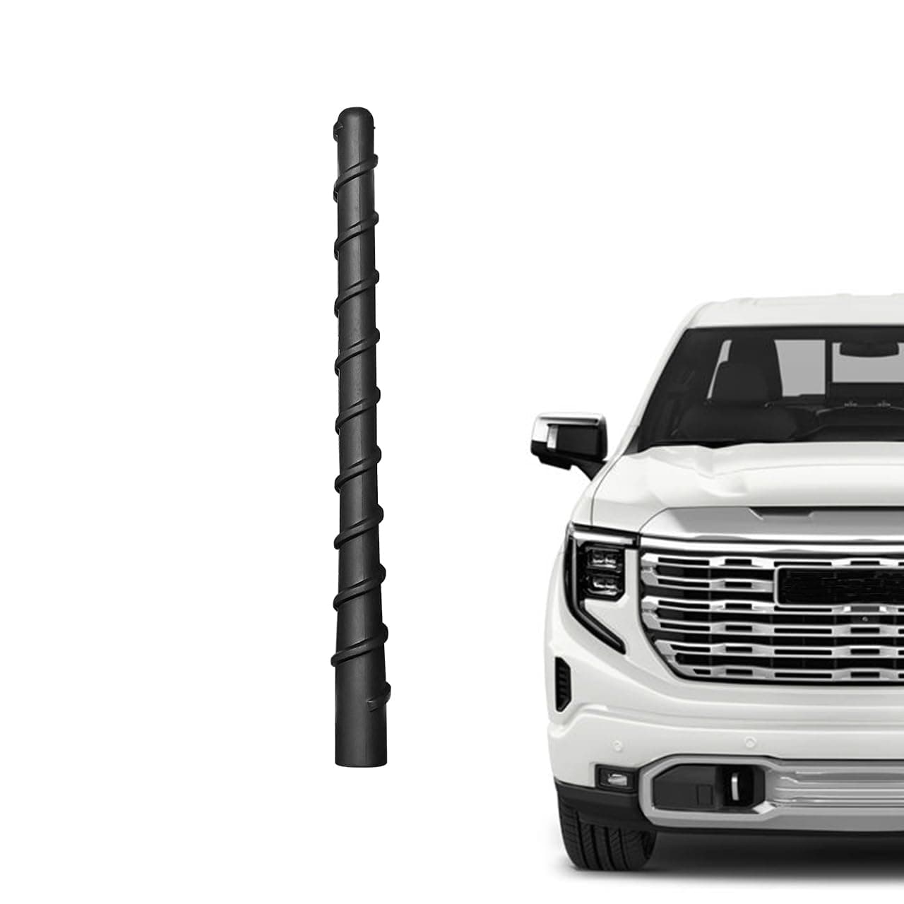 for GM Truck Short Antenna Fit for GMC Sierra 1500-3500 Denali (1999-2026) | Chevy Silverado 1500-3500 (1999-2026) | 7" Spiril Flexible Rubber Antenna, Optimized AM/FM Radio Reception Accessories