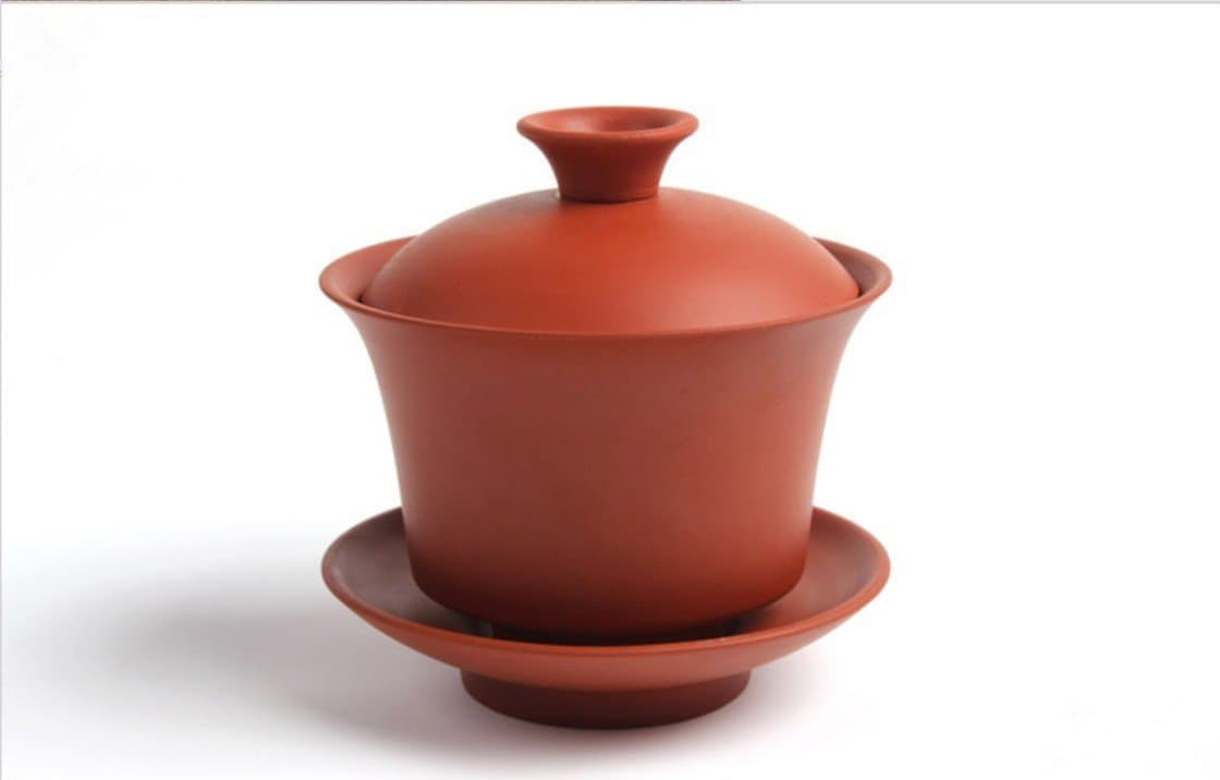 Yixing Large Size Purple Clay Gaiwan Tureen Sancai Cup Kungfu Tea Set