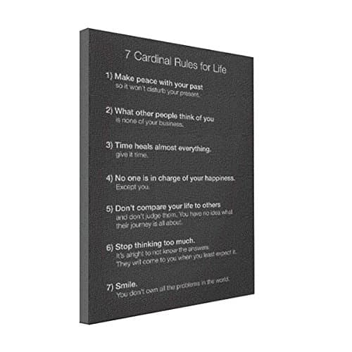 VetiVer Art On Canvas 7 Cardinal Rules For Life Canvas Print