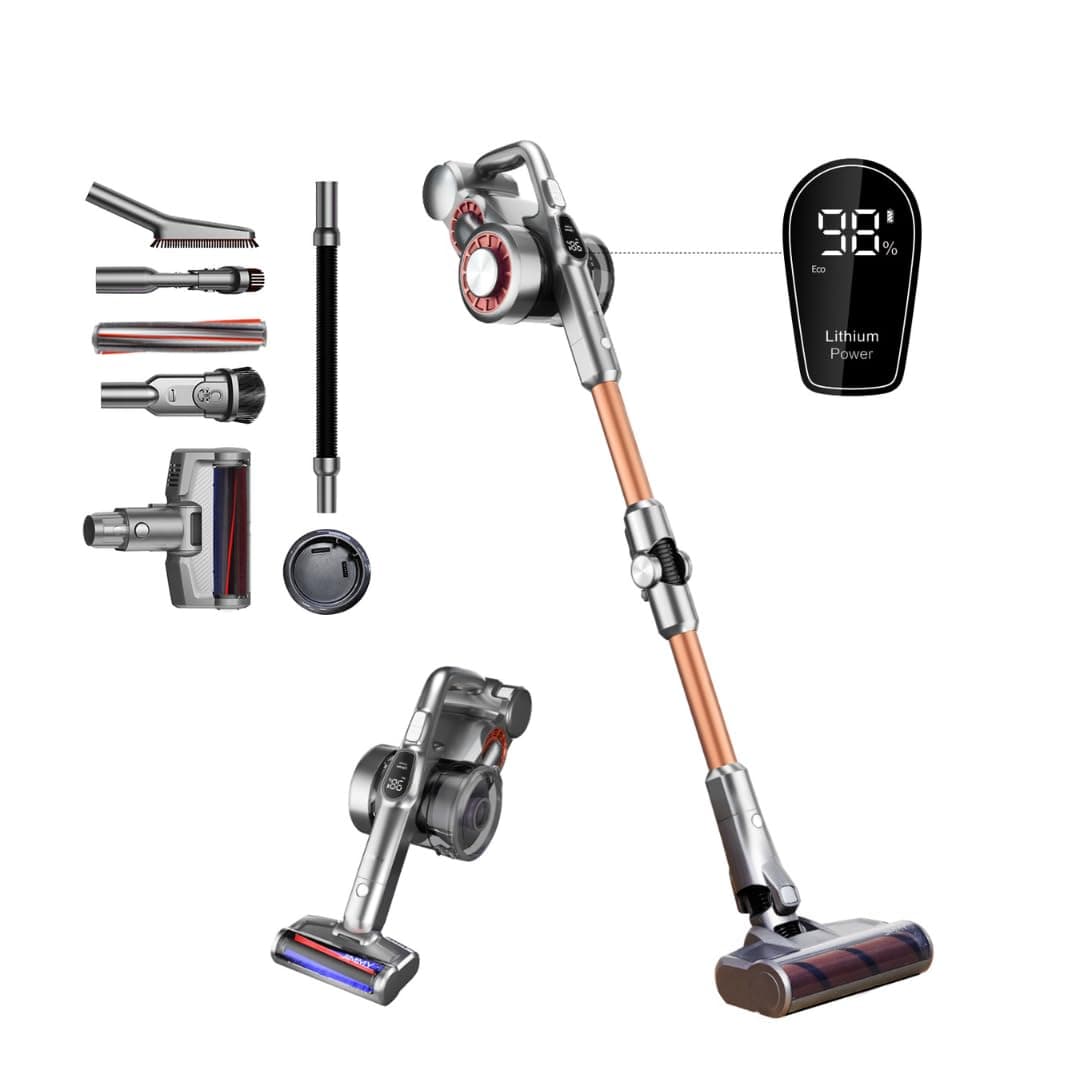 H9 Pro Cordless Vacuum Cleaner, Muliti-surface Flexible HEPA Stick Vacuum, Removable Battery, 600W, 25Kpa, 80 Min Runtime, Motorised Tool, Stretch Hose, Charging Station