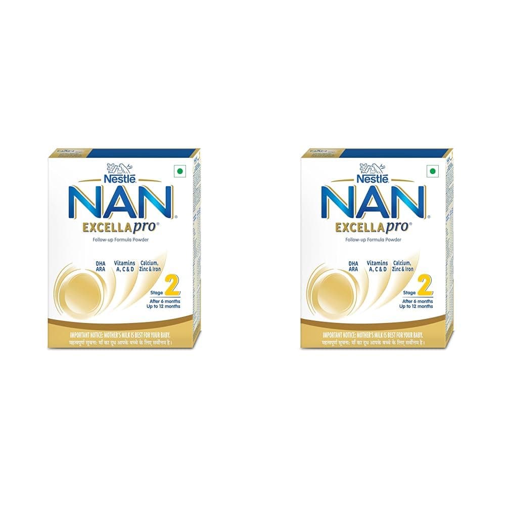 NAN Stage 2 Follow-Up Formula Milk Powder For Infant Babies (After 6 Months), With DHA-ARA | 400G | Bag-In-Box Pack (Pack Of 2)
