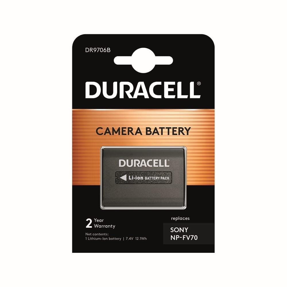 DURACELL DR9706B 7.4V 1640mAh Replacement Camcorder Batteries for Sony NP-FV70/NP-FV90