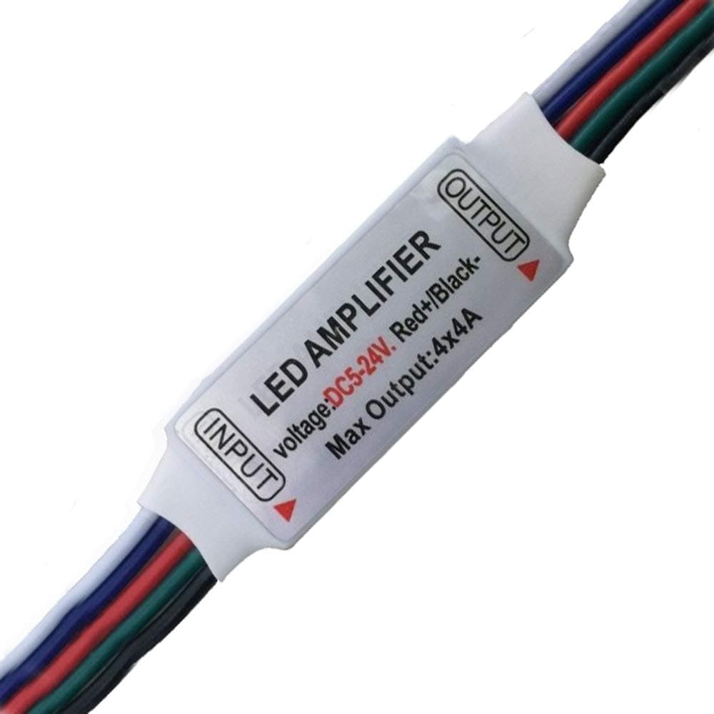 MORELIGHT 5pin rgbw amplifier mini 5/12/24v 4CH x4A for 5050 LED Strip Light Ribbon (1PCS)