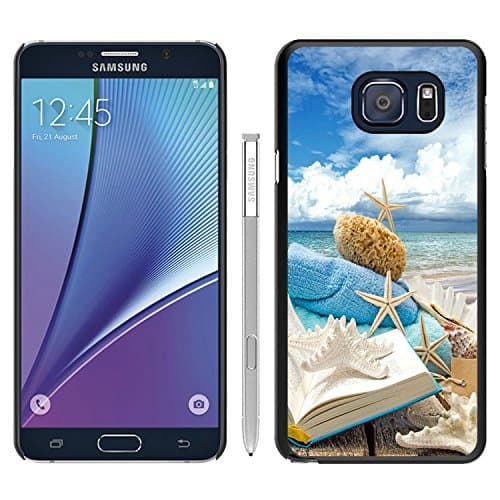Summer Beach Book Seashells Sea Stars black for Samsung Galaxy Note 5 Phone Cover