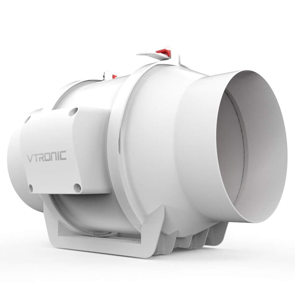 Exhaust Fan Vtronic 6" Mixed Flow Inline Duct Fan Pre-Wired, 320 CFM Speed Controllable Ventilation Fan for Grow Tents/Hydroponics/Heating Cooling Booster