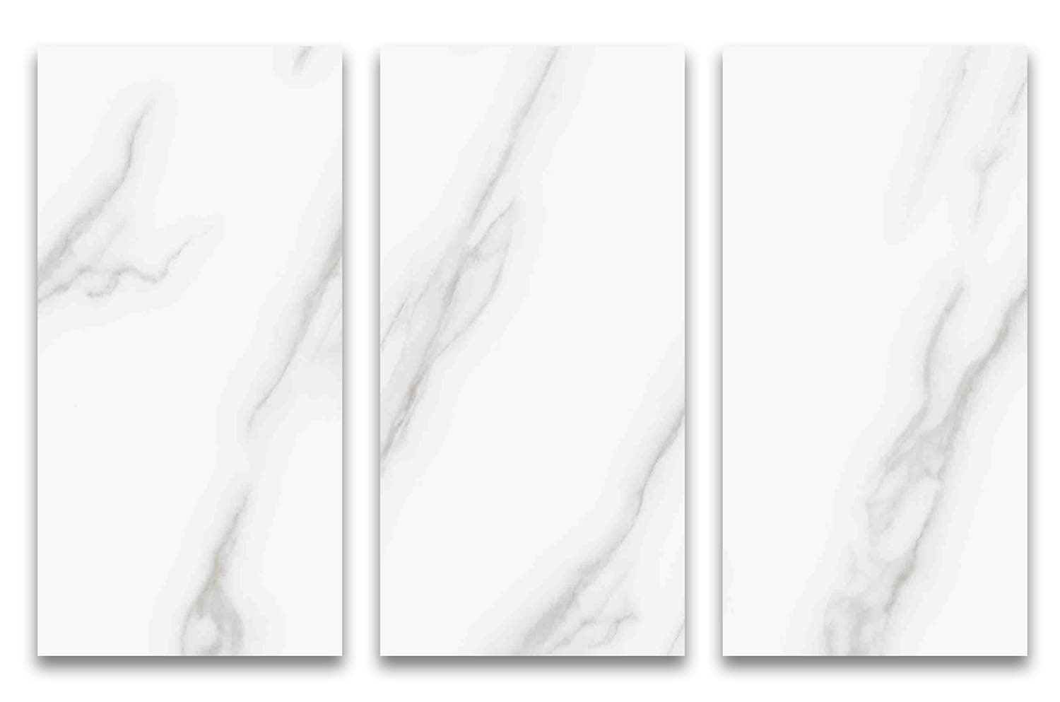 Luxury Vinyl Flooring Tiles by Lucida Surfaces | Glue-Down Adhesive Flooring for DIY Installation | 18 Stone-Look Planks | Carrara | PresCore | 36 Sq. Feet