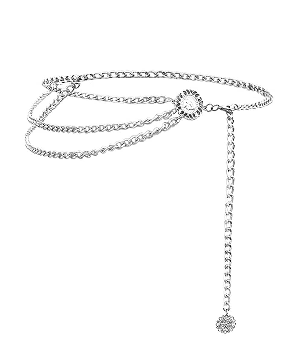 Chain Belts for Women Fashion Plus Size Waist Chain Belt Gold Silver Waist Belt Belly Chain Waist Belt Body Chain for Dress