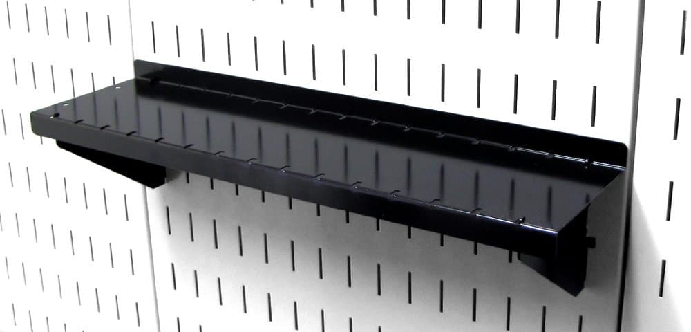 Shelf 4in Deep Pegboard Shelf Assembly Pegboard and Slotted Tool Board - Black