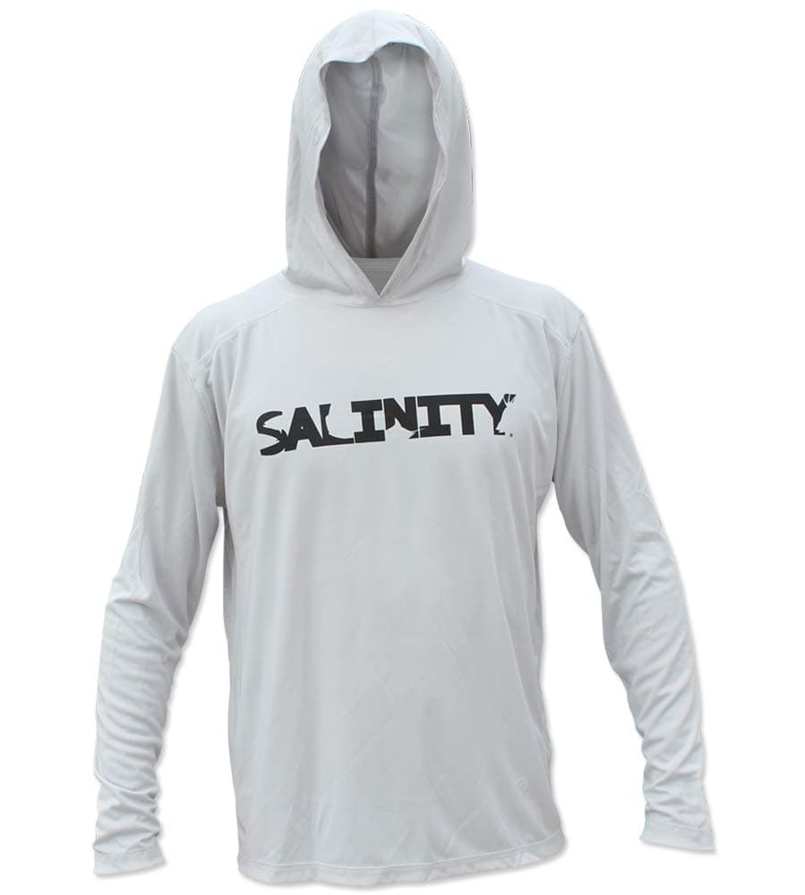 Salinity Gear Performance Fishing Hoodie - UPF 50+ Dri-Fit Shirt (Large, Grey)