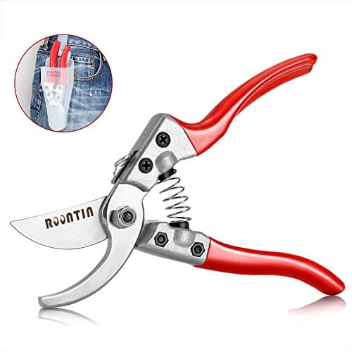Pruning Shears, SK-5 Steel Blades Bypass Pruner with Non-Slip Ergonomics Handles and Pruner Holster, Best Pruning Shears For Tree Trimmers Secateurs, Hand Pruners,Gardening Scissors, Clippers and More