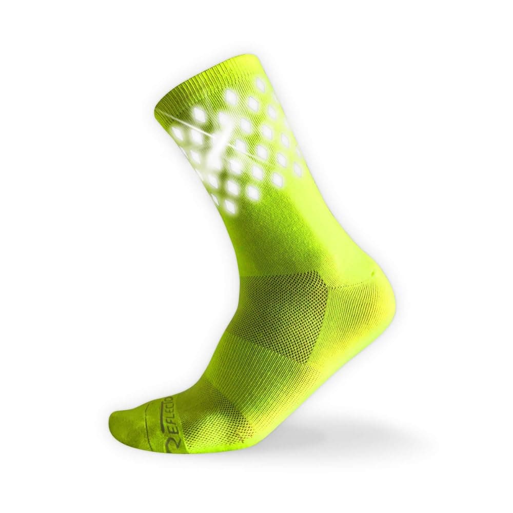 ReflecToes Reflective Socks for cycling and running - 330 Candle Power High Visibility Night Safety Gear - Biomotion Support