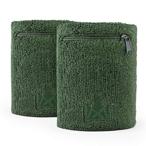 The Friendly Swede Zipper Sweatband Wristband, Wrist/Ankle Wallet for Jogging, Sports, Walking (2 Pack)