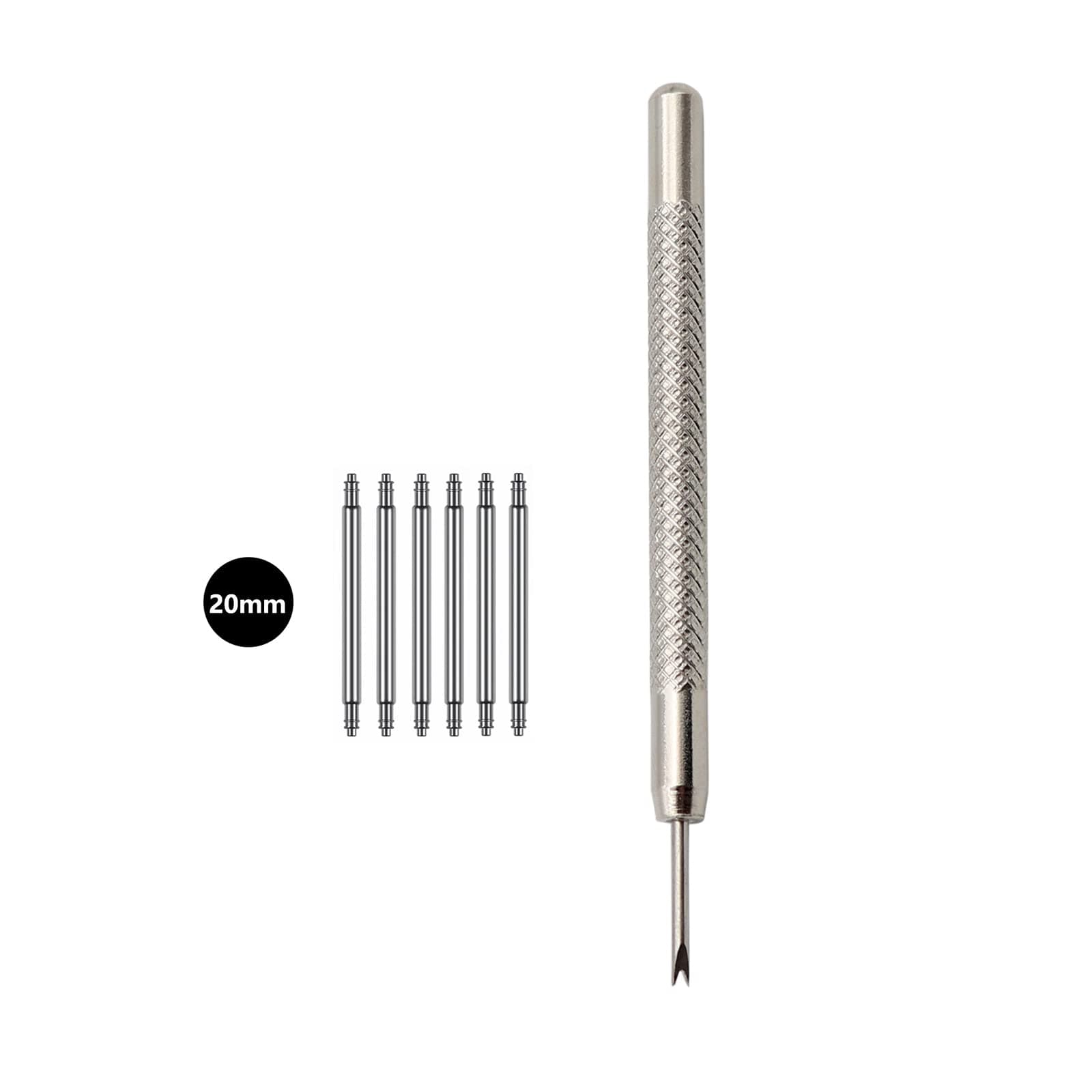 LYECUN 20mm Watch Pins, 6 Pcs Watch Band Pins, 304 Stainless Steel Spring Bars, Spring Bar Tool