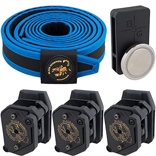 Black Scorpion Gear Professional Lightweight Competition Belt w/ 3 Double Stack Magazine Pouches, 1 Magnetic Magazine Pouch | 3-Gun, IPSC and USPSA Approved