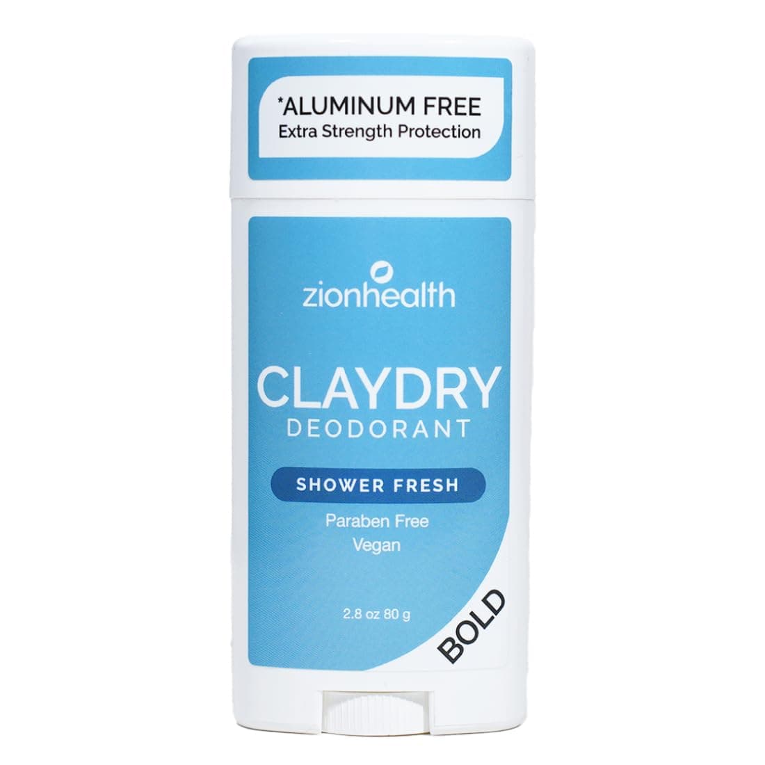 Zion Health Bold, ClayDry Deodorant, Shower Fresh, 2.8 oz (80 g)