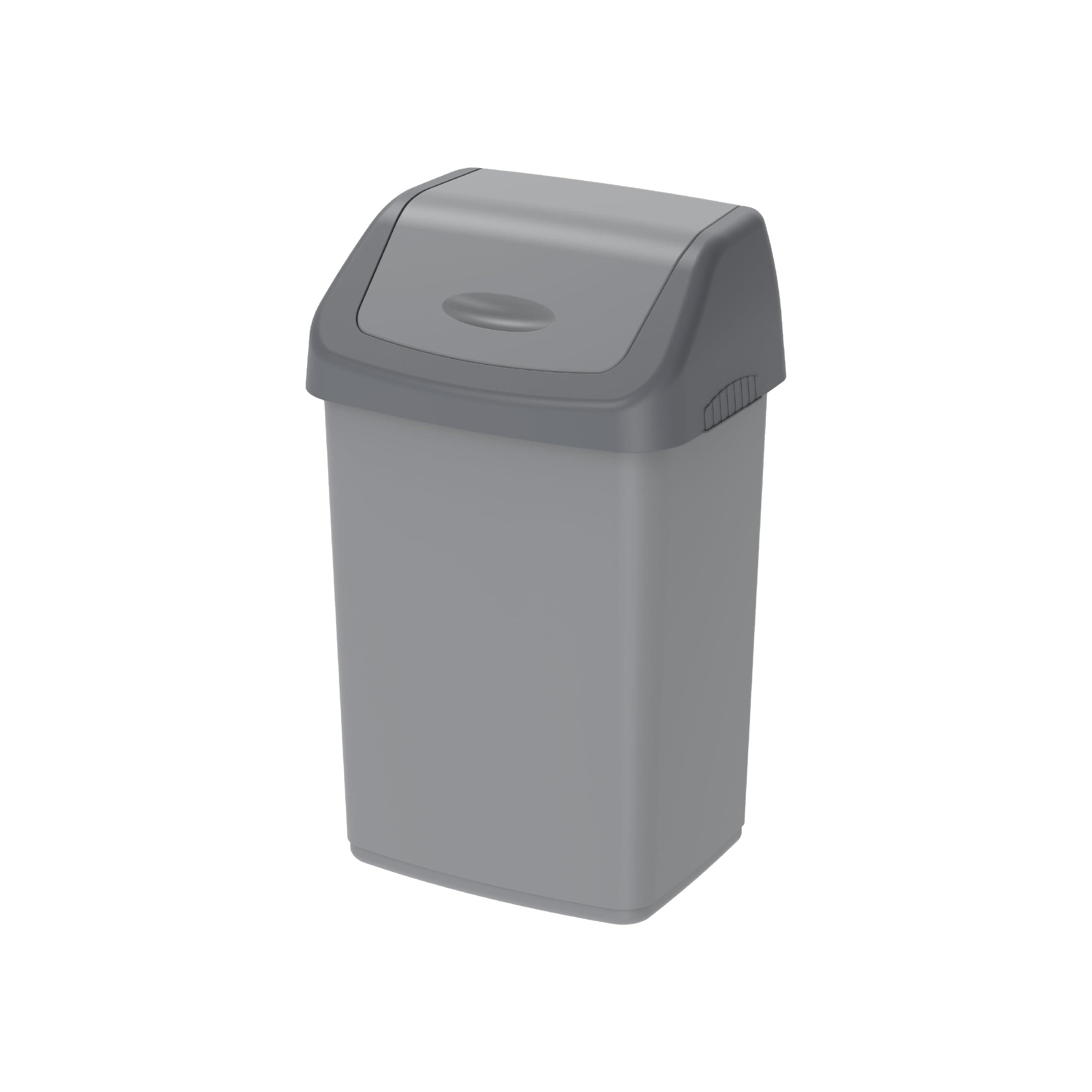 Cosmoplast 20L Flip-Top Waste Bin With Swing Lid, Pearl Grey