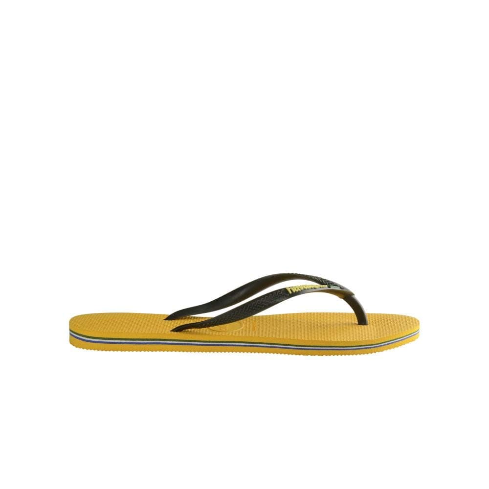 Havaianas - Slim Brasil Logo, Bequeme, Robuste und Leichte Badelatschen für Frauen, Hommage an Brasilien, Flagge auf Riemen und Sohlen
