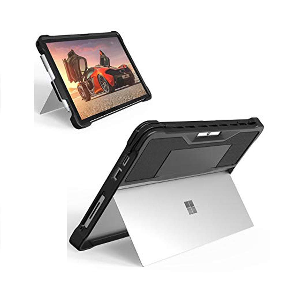 VORCSBINE Microsoft Surface Pro 7/ Pro 6/ Pro 5/ Pro 2017/ Pro 4/ Pro LTE Case Protective,All-in- One Rugged Cover Case with Pen Holder and Hand Strap, Compatible for Type Cover Keyboard-Black