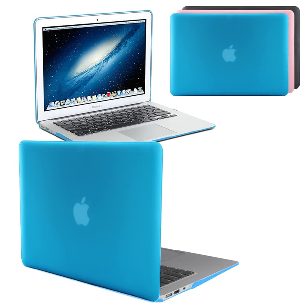 GUPi Rubberized Hard Shell Case Cover for 13-inch Apple MacBook AIR - A1369 - (2010-2012) - A1466 - (2012-2017), [AQUA BLUE]
